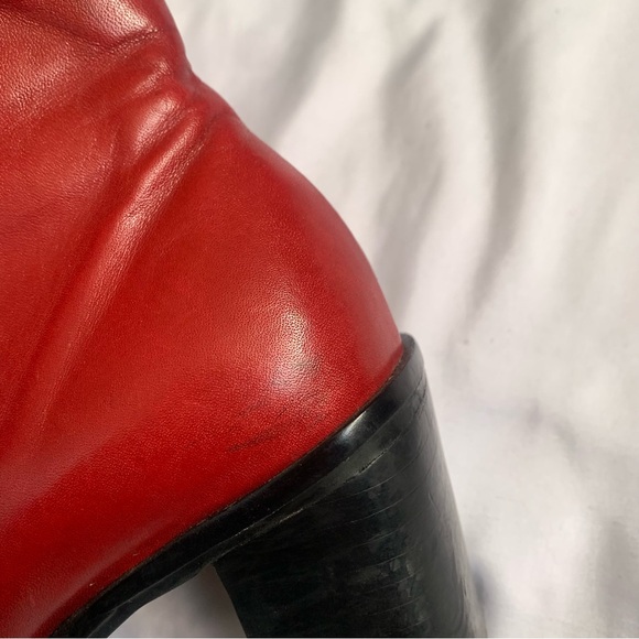 Vintage Red Leather Boots - Picture 7 of 12